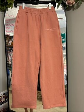 Comfort Clothing Kids Wide-Leg Sweatpants — Dusty Coral